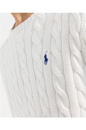 Maglione in cotone bianco RALPH LAUREN | 710775885033WHITE